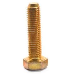 3/8 inch-16 x 5 inch Coarse Thread Grade 8 Hex Cap Screw Yellow Zinc Plated Pk 25 K4560