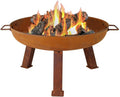 Rustic Cast Iron Fire Pit Bowl with Handles, 24-Inch Diameter D9035