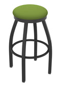 Swivel Extra Tall Bar Stool with Pewter Finish and Kiwi Green Seat L331930