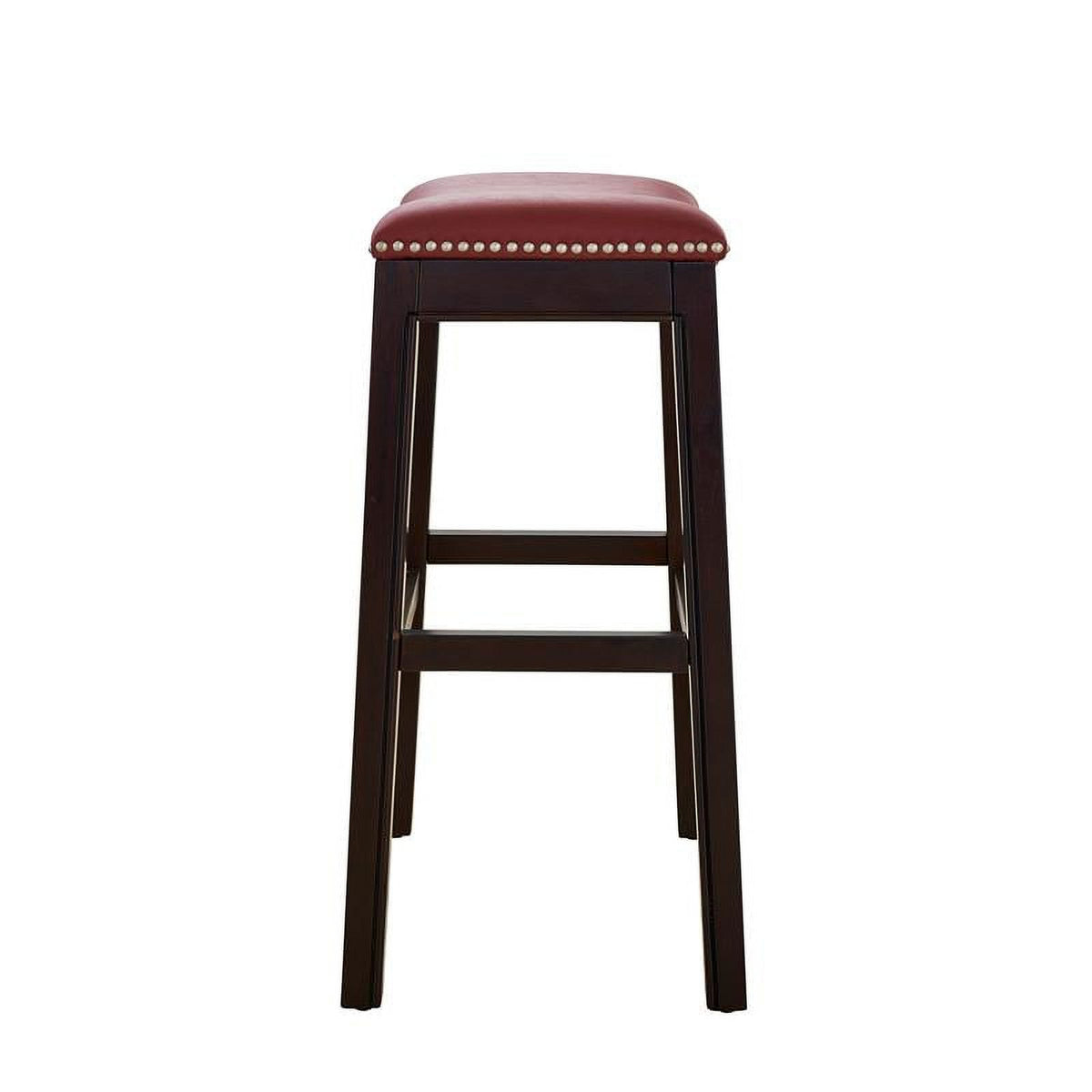2 Piece Faux Leather Counter Height Barstool Set in Red M97816