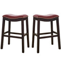 2 Piece Faux Leather Counter Height Barstool Set in Red M97816