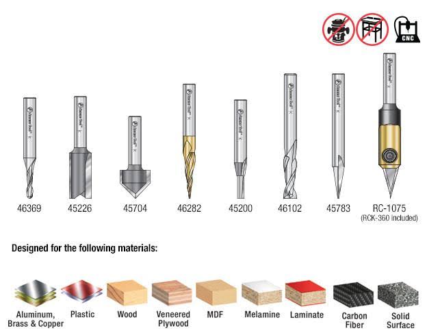 8-Pc CNC Router Bit Collection A5580