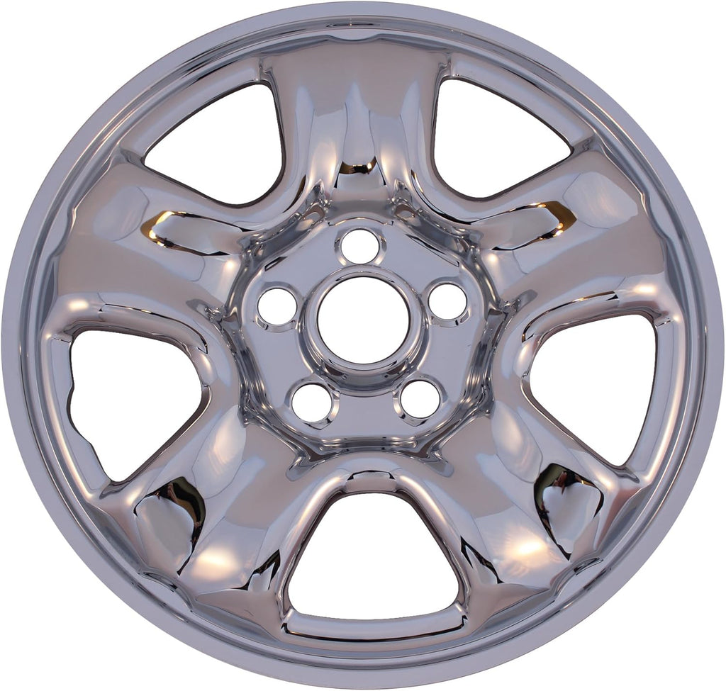 Chrome 5 Spoke Steel Rim Wheel Skin Hub Caps Set of 4 M7660