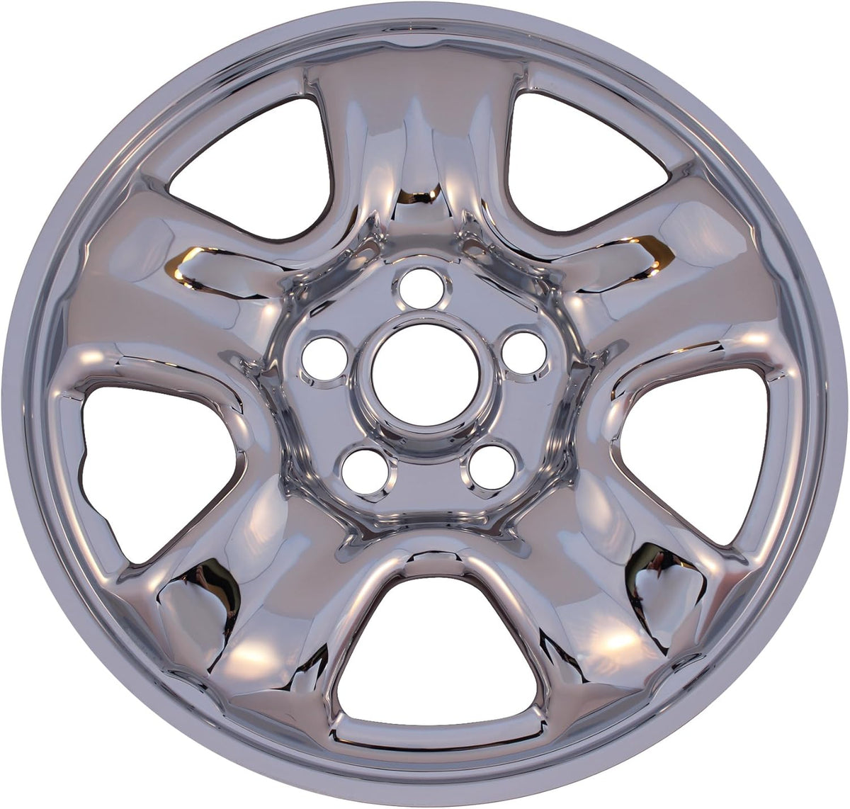 Chrome 5 Spoke Steel Rim Wheel Skin Hub Caps Set of 4 M7660