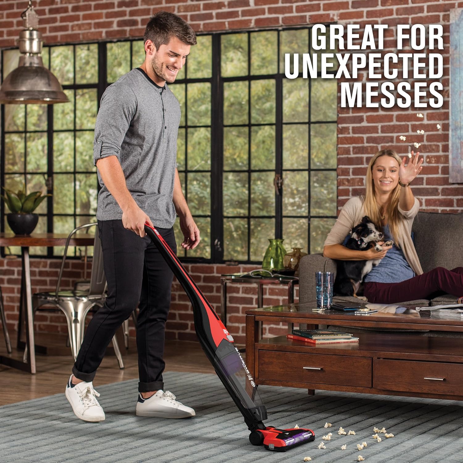 Red Cordless Stick Upright Vacuum Cleaner P18621
