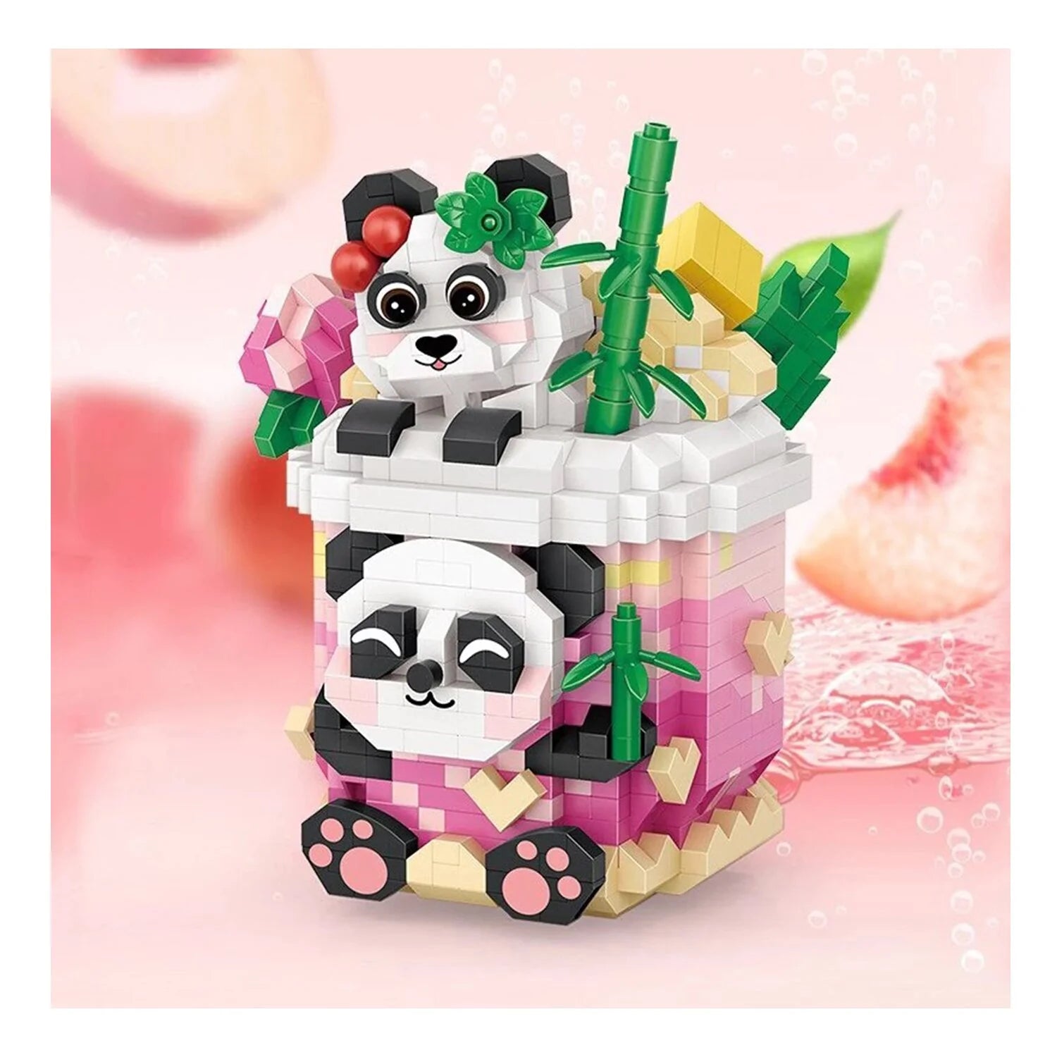 Mini Blocks Panda Peach Oolong 11 x 11 x 11cm A4843