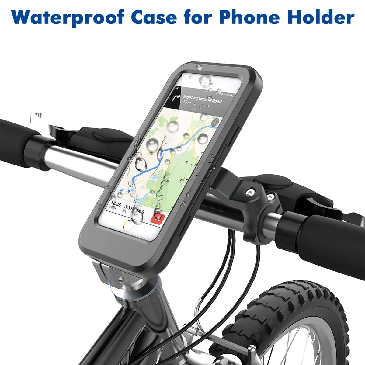 Waterproof Motorcycle Phone Mount Handlebar Phone Holder (Black) U944330