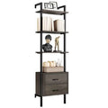 Iron Floating Bookcase with Bins N2756