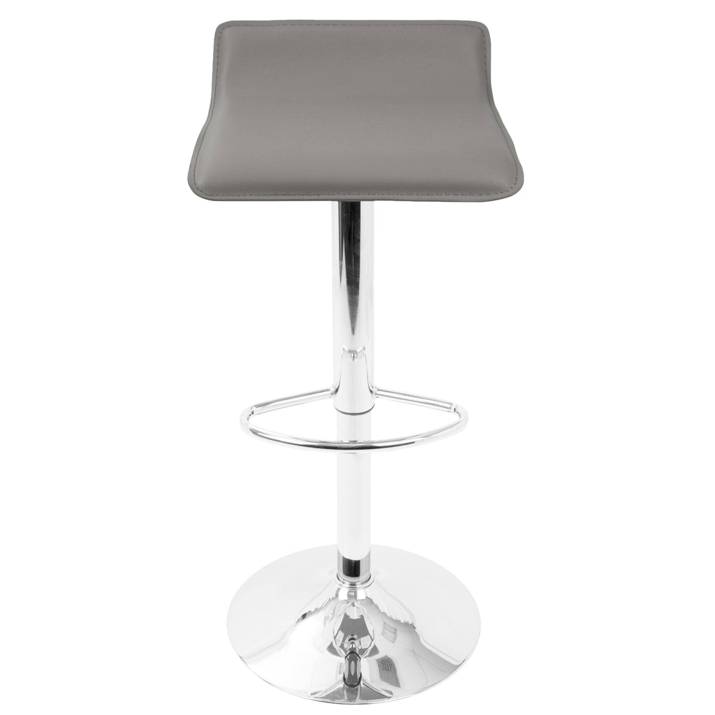 Grey Adjustable Barstool Set of 2 F86873