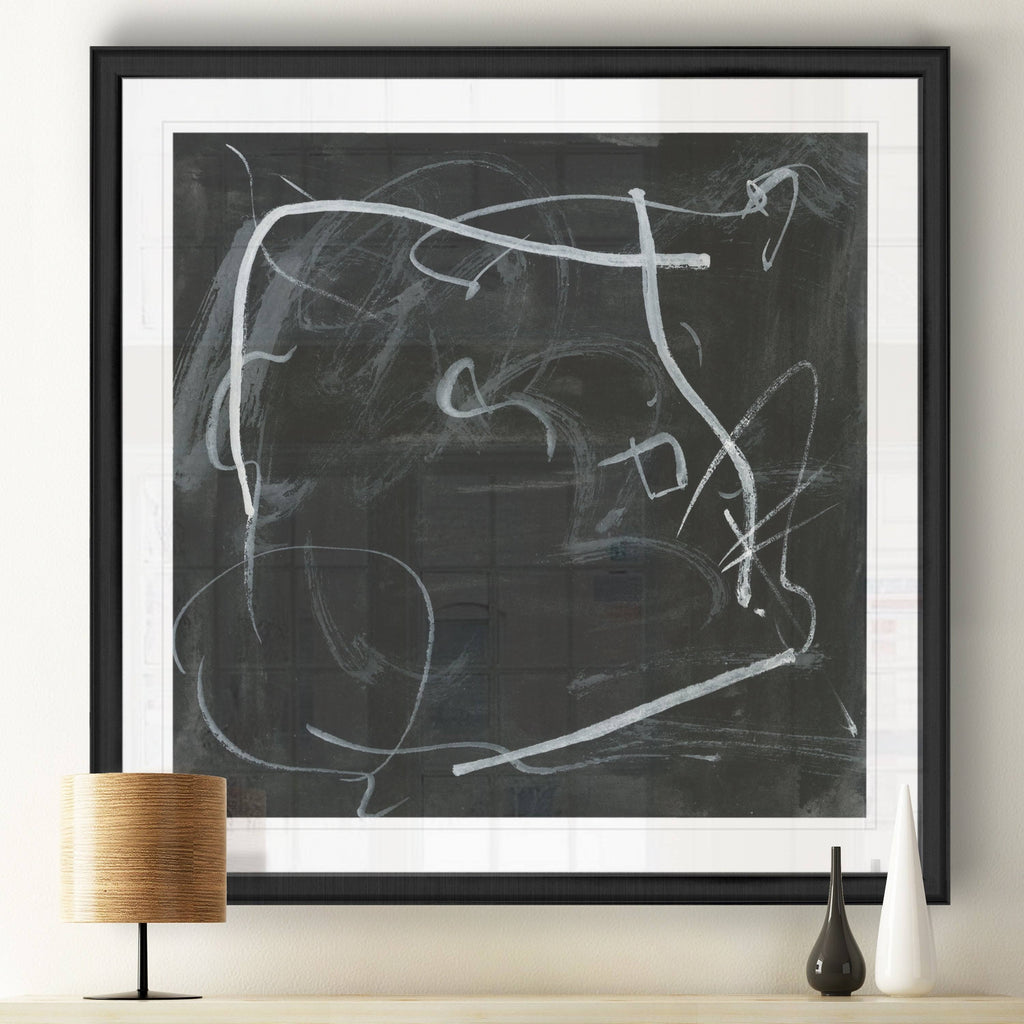 Black Framed Print 22 x 22 Gold O4317