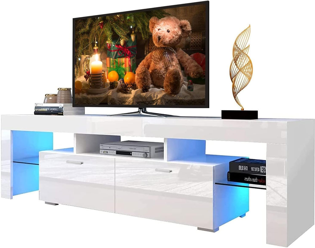 Black LED TV Stand with Storage Drawer F7916