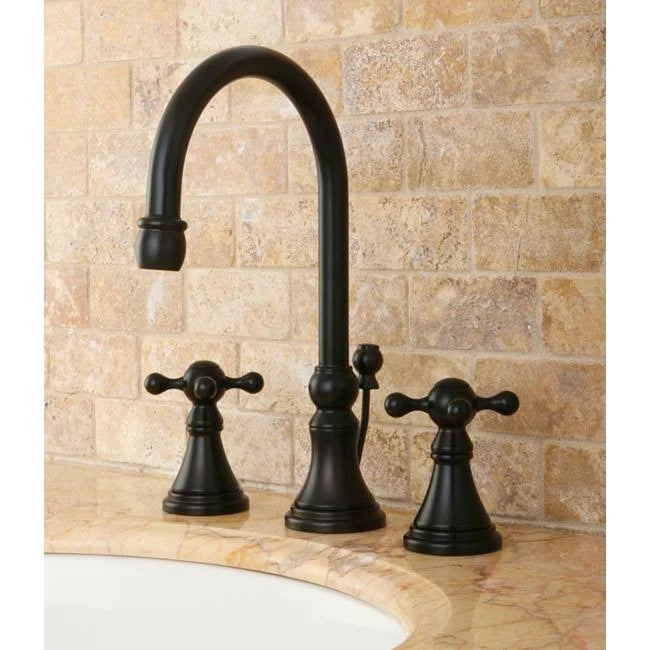 Polished Chrome Widespread Lavatory Faucet with Brass Pop-Up I471