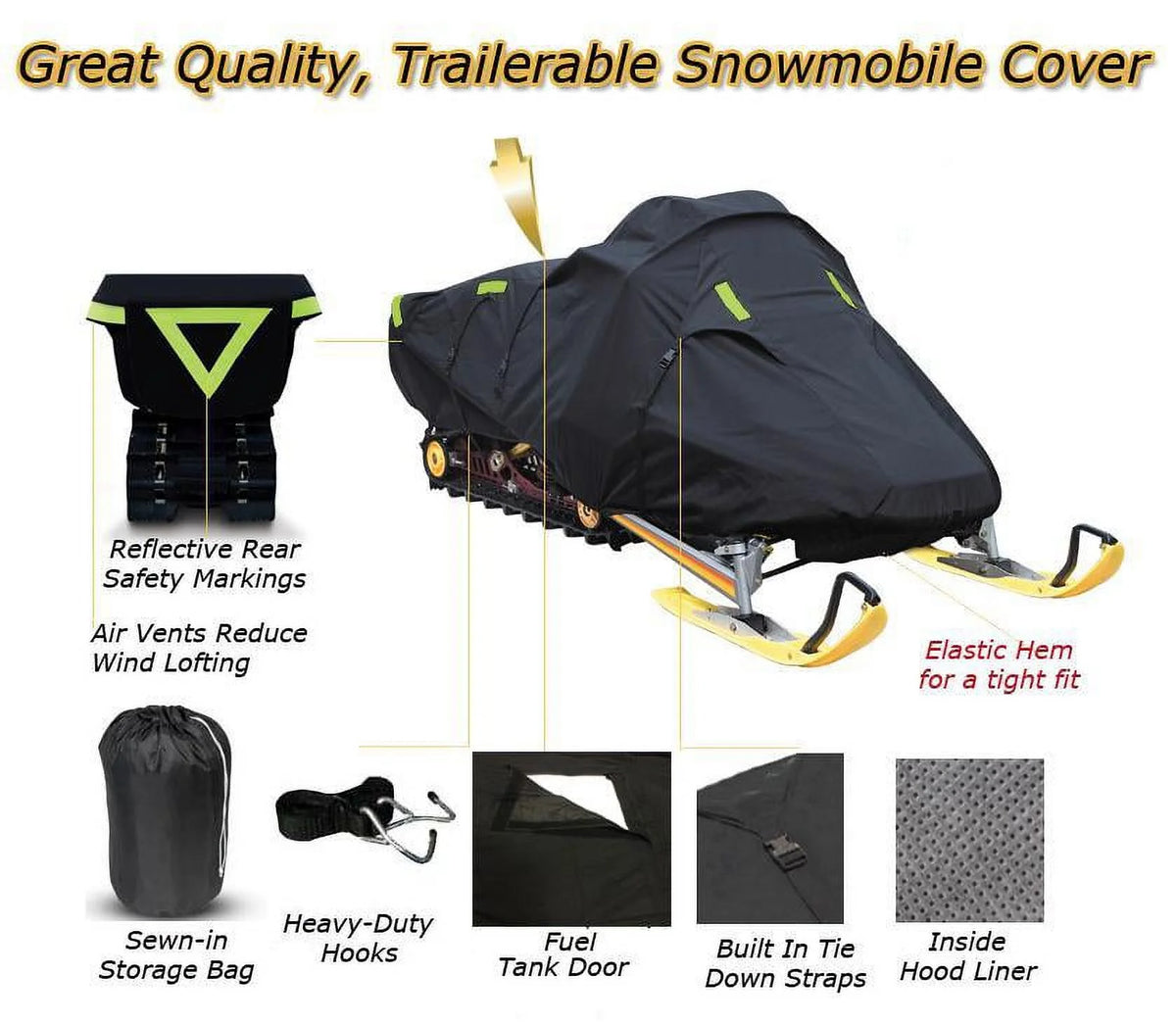 Trailerable 600 Denier Snowmobile Cover E1053