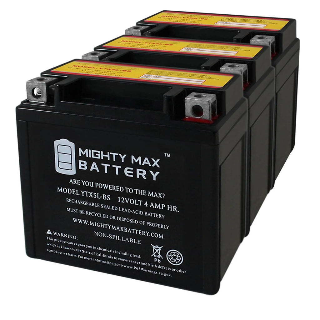 3 Pack Motorcycle Battery Y66518
