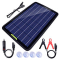 12 Volt 10 Watt Solar Car Battery Charger & Maintainer with Alligator Clip Adapter U263441