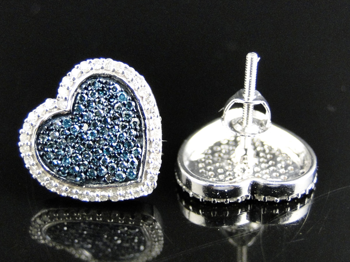 14k White Gold Diamond Heart Earring E14393