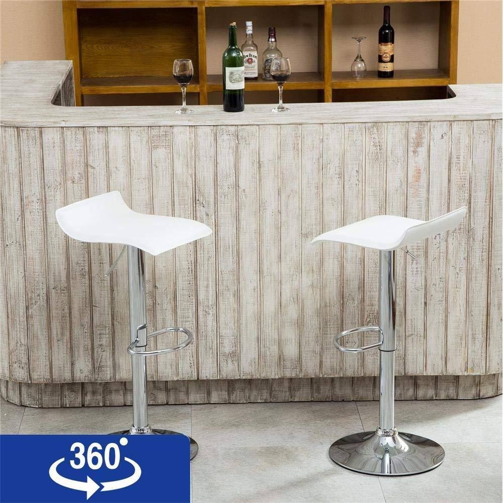 White Chrome Adjustable Swivel Stools Q158513