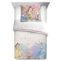 Pink and White Reversible Kids Comforter and Sham Set E171