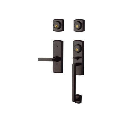Satin Black Double Cylinder Handleset Lever H519763