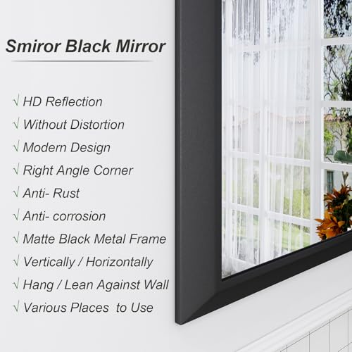 Black 20x24 Inch Wall-Mounted Mirror A6790