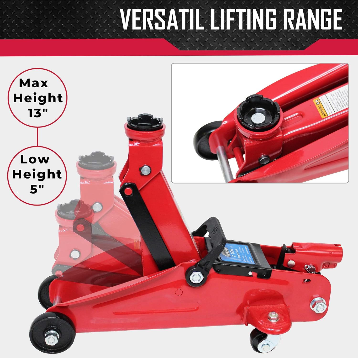 2 Ton Trolley Jack, 4,000 LB Capacity, Heavy Duty Steel, Pack of 2 Q7184