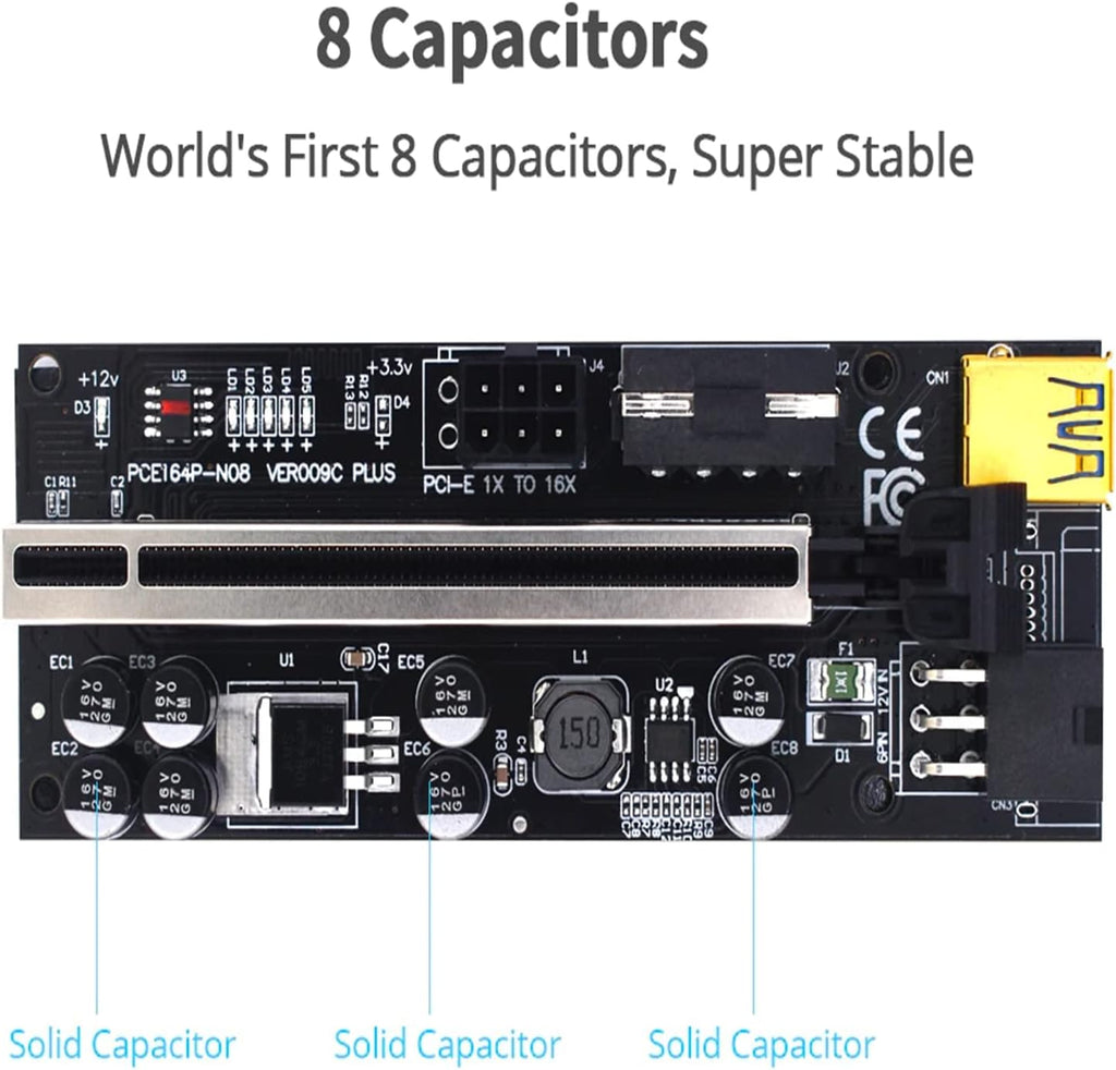 6PCS USB 3.0 PCI-E Riser Card U350