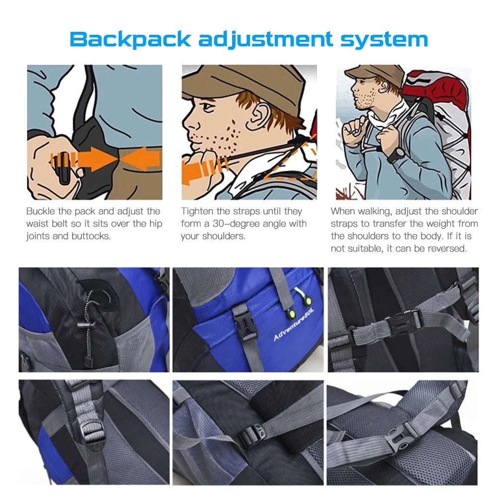 50L Water-resistant Hiking Backpack Daypack U603