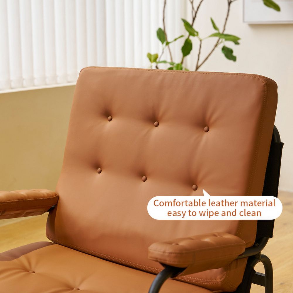 Bonded Leather High Back Accent Chair with Metal Legs Q25366