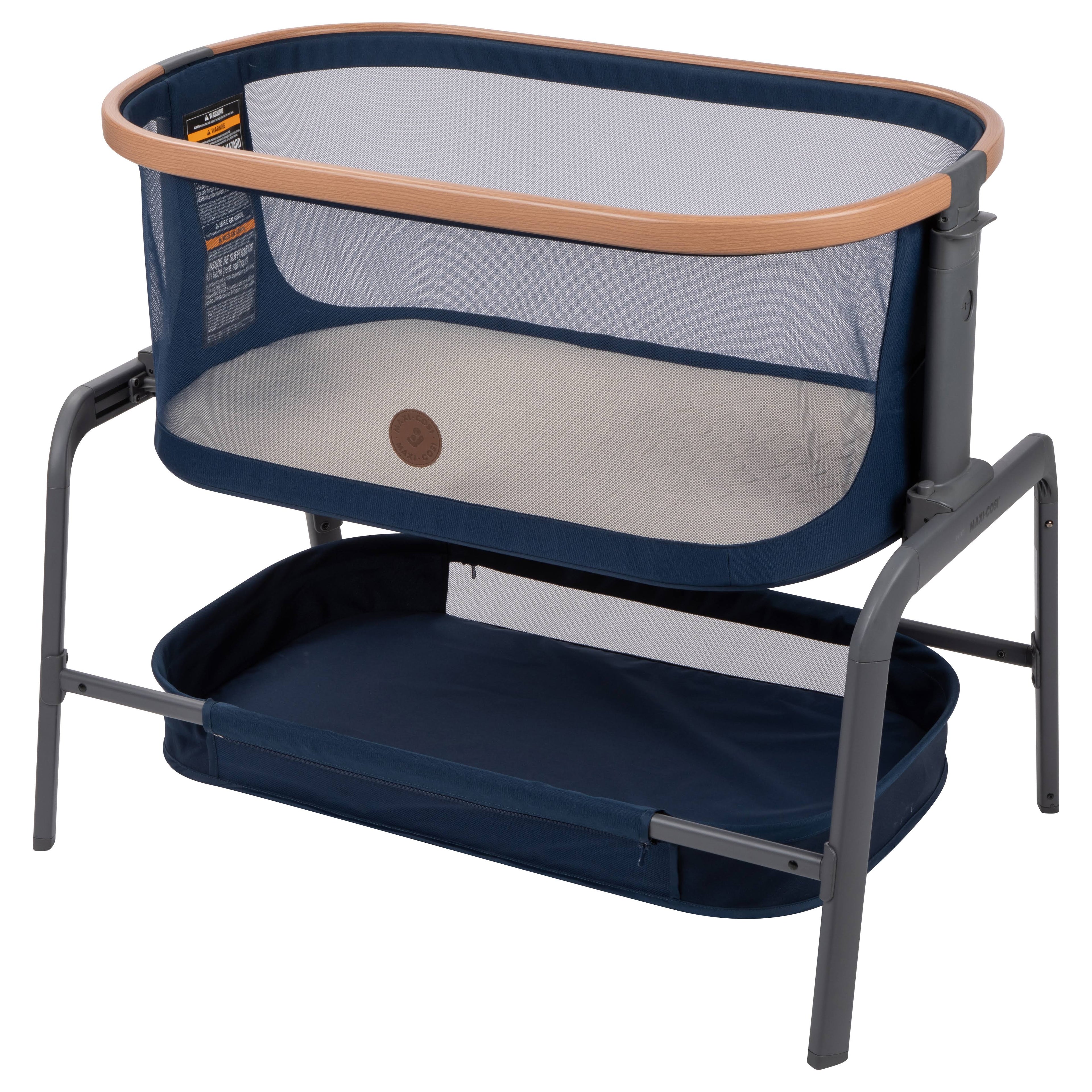 Essential Blue Bedside Bassinet C450997