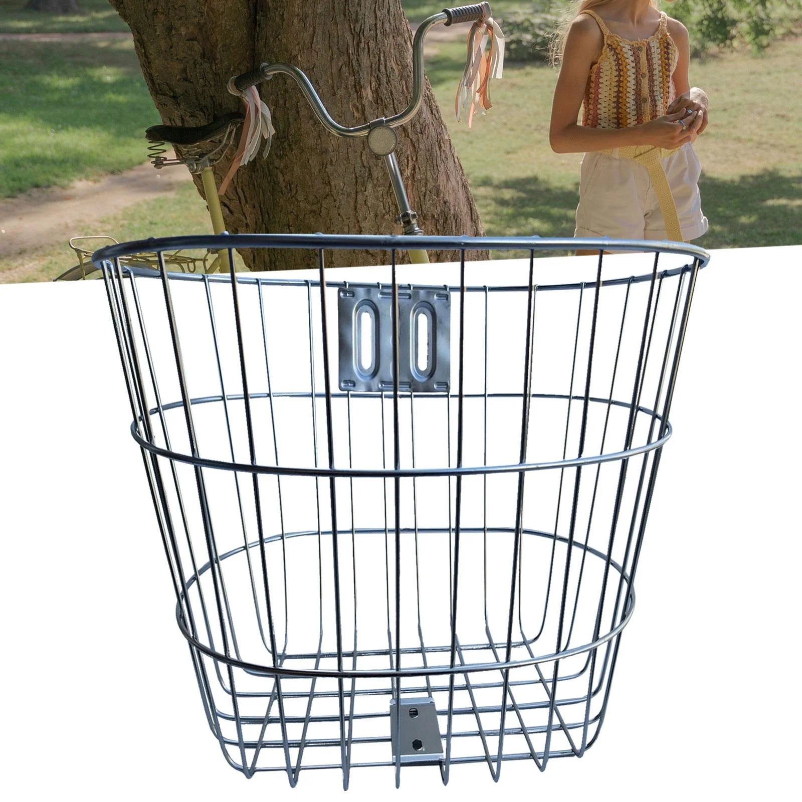 Rust Resistant Metal Bike Basket U67928