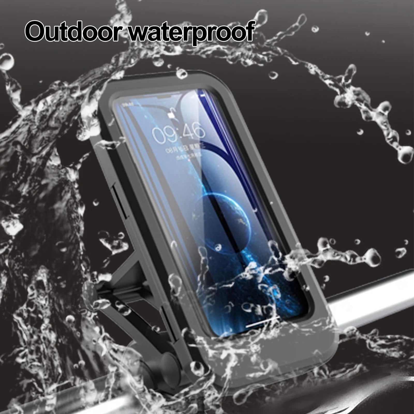 Waterproof Motorcycle Phone Mount Handlebar Phone Holder (Black) U944330
