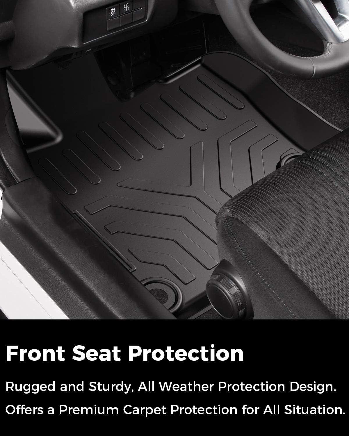 All Weather TPE Rubber Floor Mats Front & Rear Full Set W641