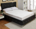 Black PU Leather Tufted King Bed U926