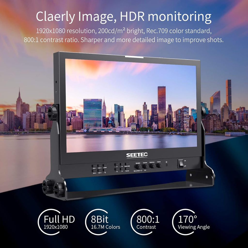 15.6 inch Multi Camera Broadcast Production Monitor with Waveform LUT HDR 4X3G SDI Inputs and Outputs HDMI RS485 Full HD 1920x1080 M36930