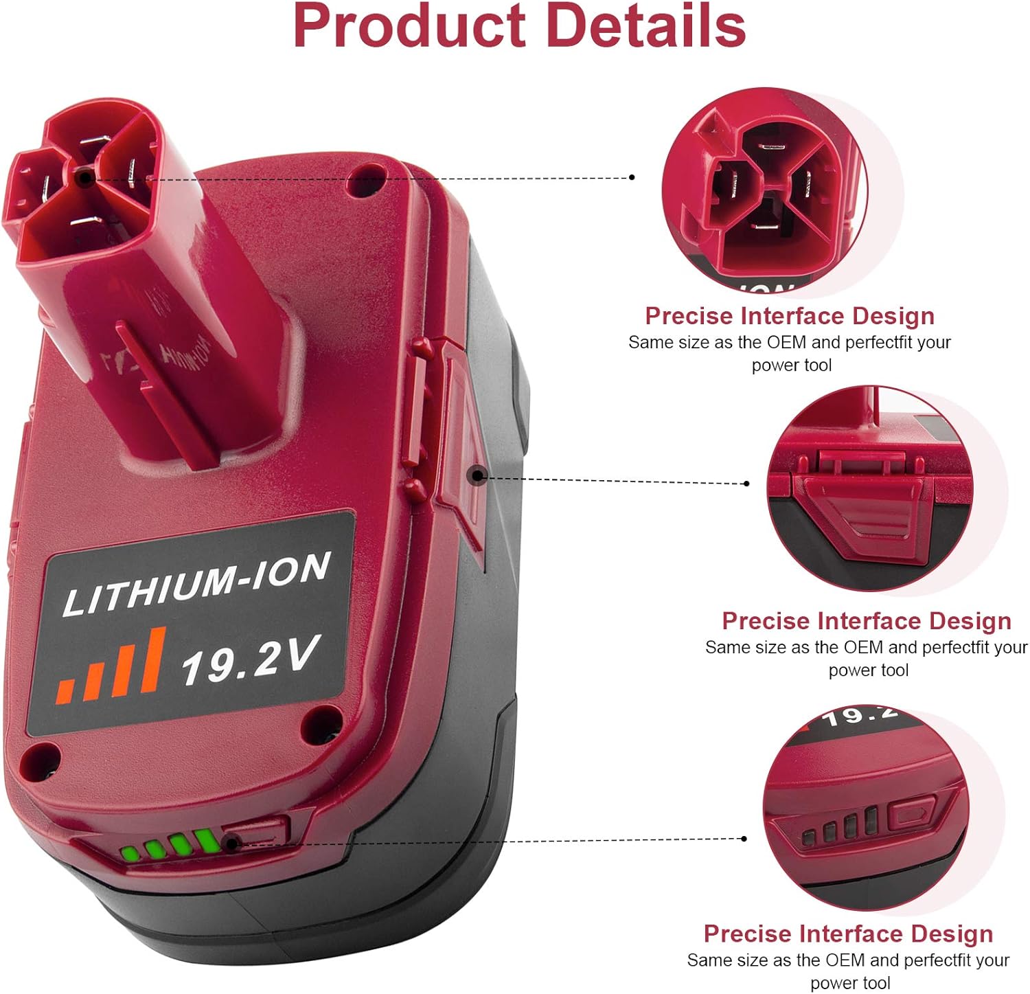 2Pack 19.2 Volt Lithium Ion Battery Replacement for Craftsman DieHard C3 Cordless Power Tool O484726