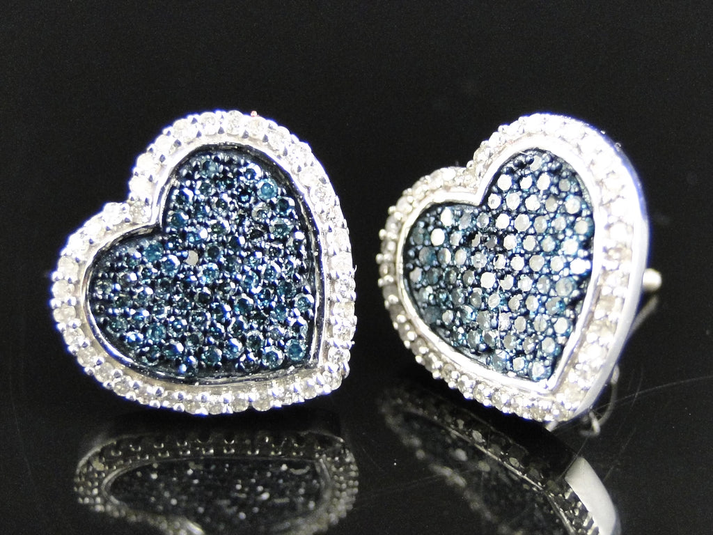 14k White Gold Diamond Heart Earring E14393