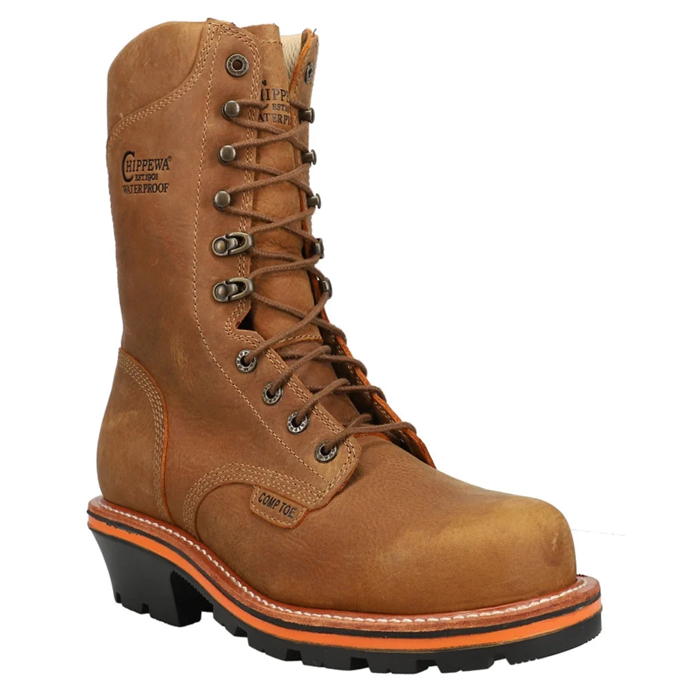 Brown Waterproof Composite Toe Insulated Work Boots Z1113