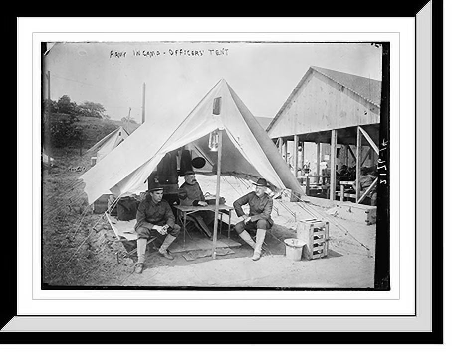Historic Framed Print, Army in camp - officer's tent, 17-7/8" x 21-7/8" T33563