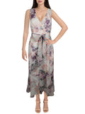 Chiffon Faux-Wrap Maxi Dress T442182