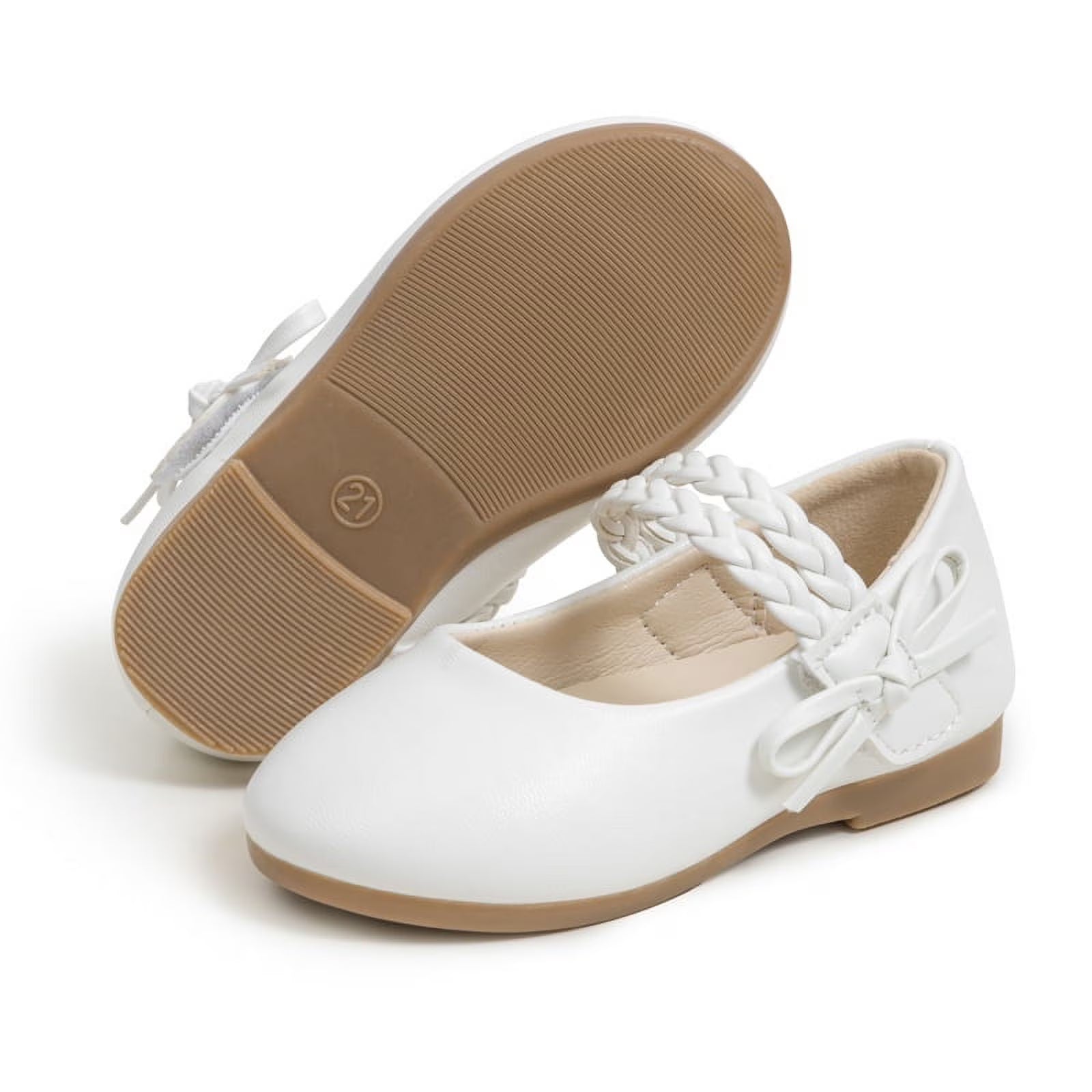 White Mary Jane Flat Toddler Dress Shoes U843098