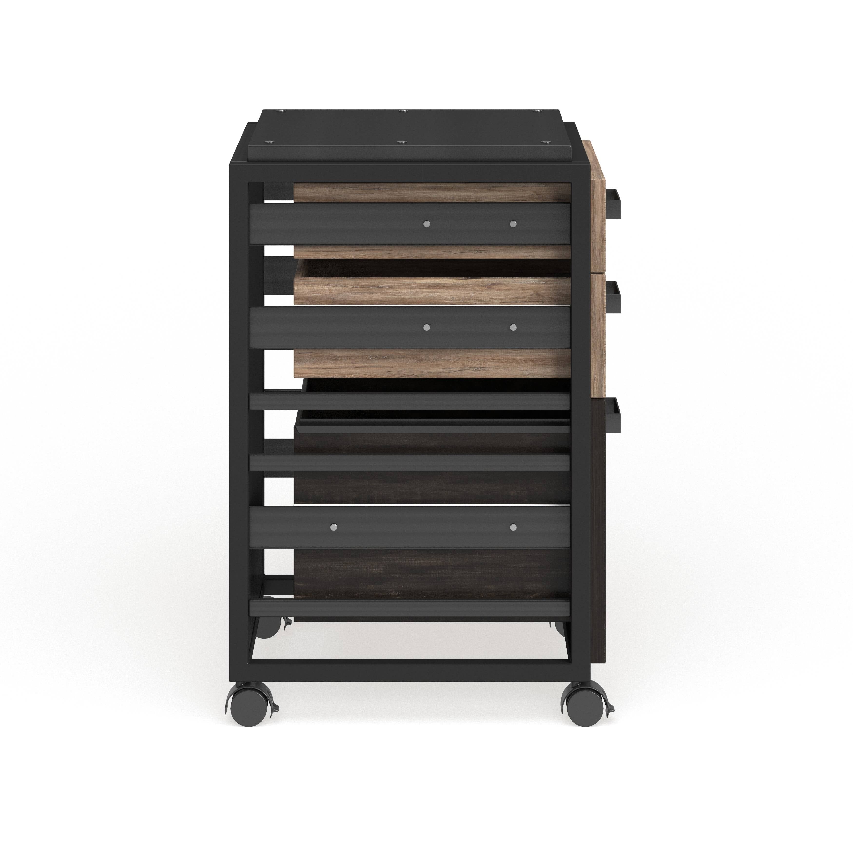 3 Drawer Mobile File Cabinet in Cottage White B486234