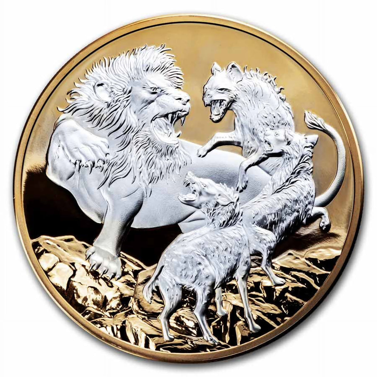 5 oz Silver Apex Predators Lion vs Hyenas G40973