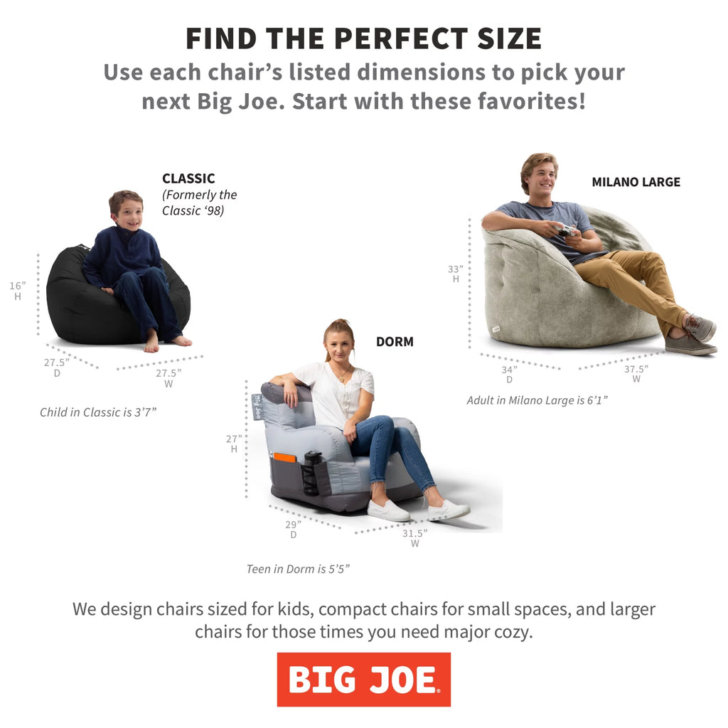 Black Durable Polyester Nylon Blend Bean Bag Chair with Drink Holder and Pocket, 3 feet J86191