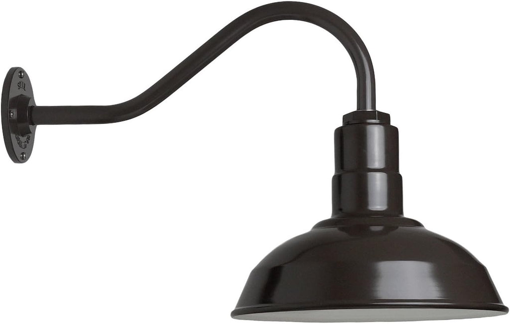 Matte Black Steel Gooseneck Barn Light B686582