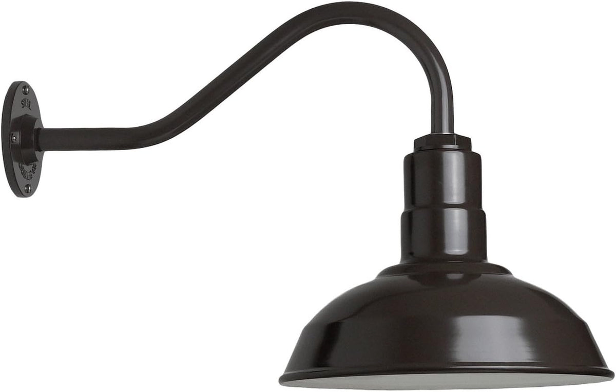Matte Black Steel Gooseneck Barn Light B686582