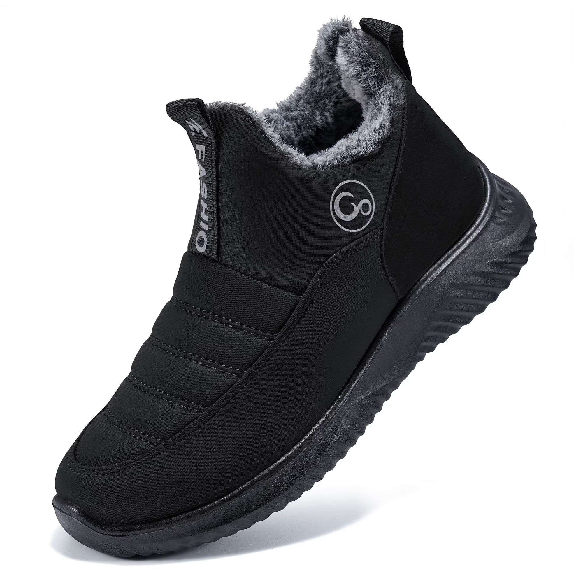 Faux Fur Waterproof Slip On Ankle Booties F833643