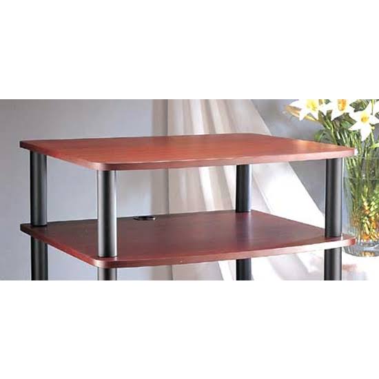 Additional 11in H Shelf for AV Stands with Casters, Cherry Shelf with Black Poles S92861