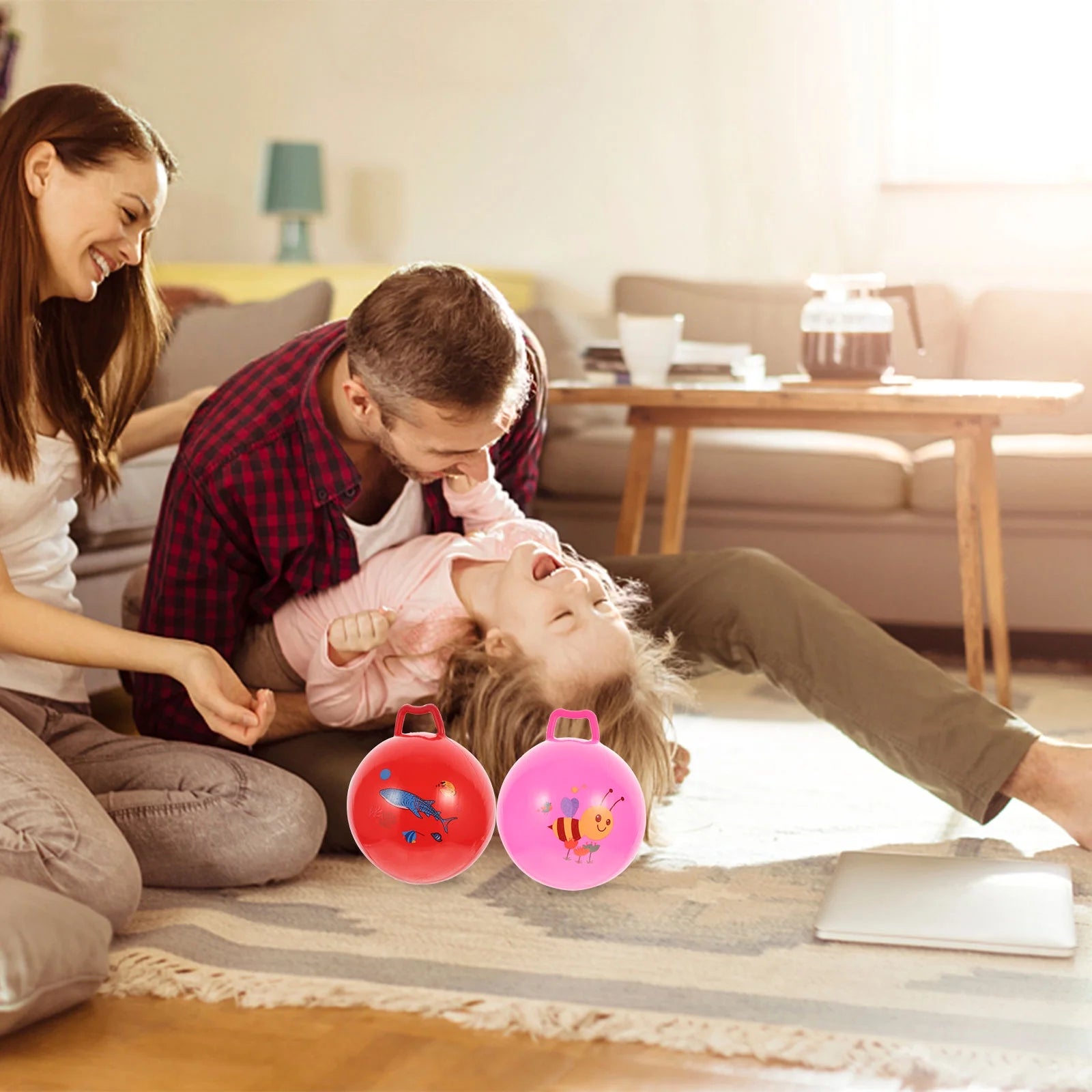 3Pcs Inflatable Hopper Balls with Handle R610