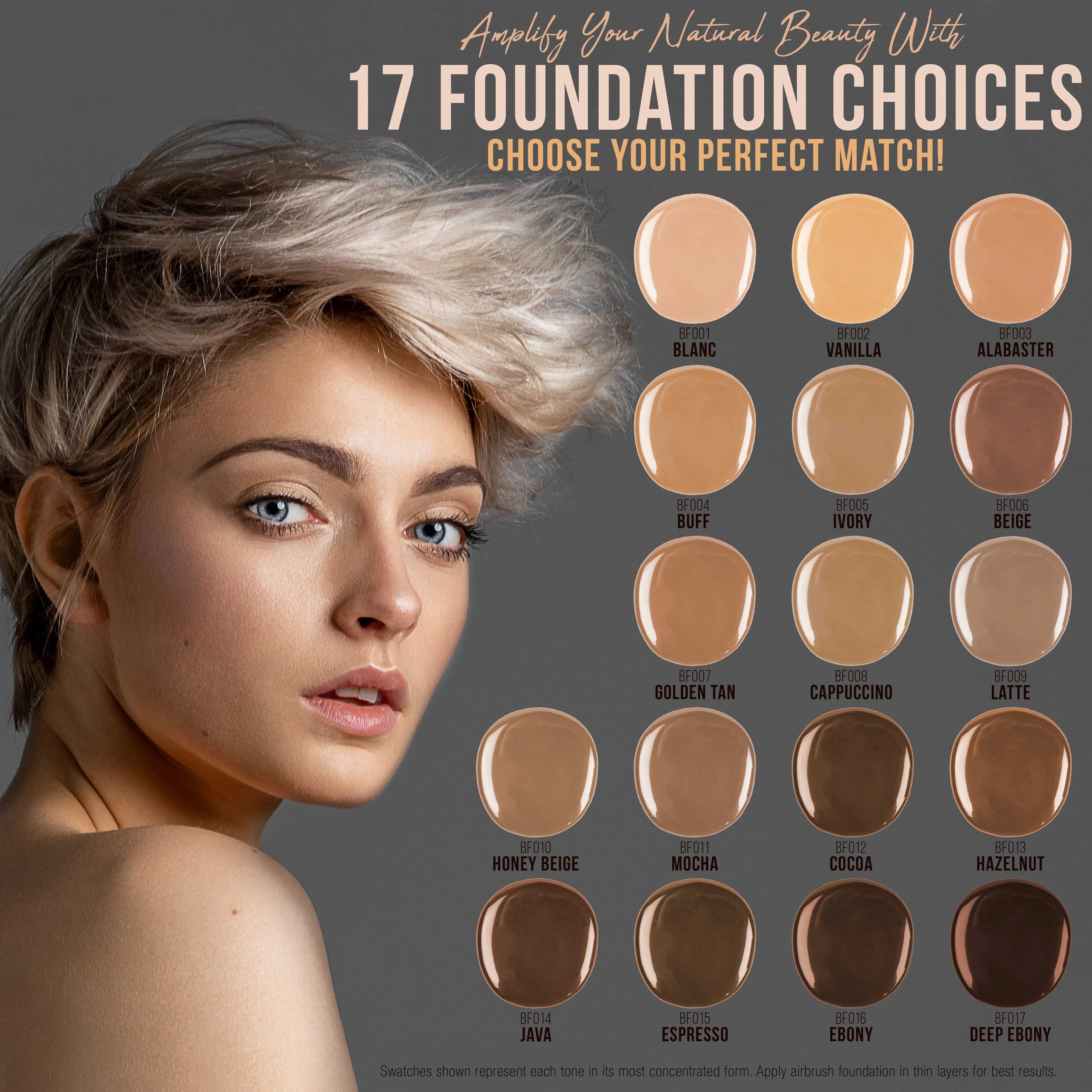 Airbrush Makeup Foundation Set Light Shade Face Cosmetic Kit E280358