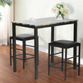 Brown Marble Rectangular Dining Table and Chair for 2 X8590